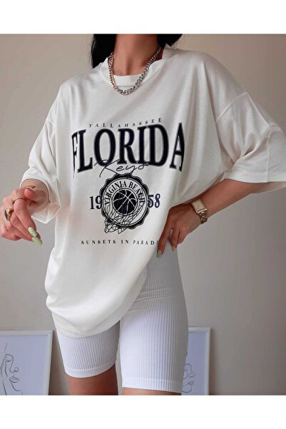 Drippy Florida White Oversize kroj Ženska T-shirt