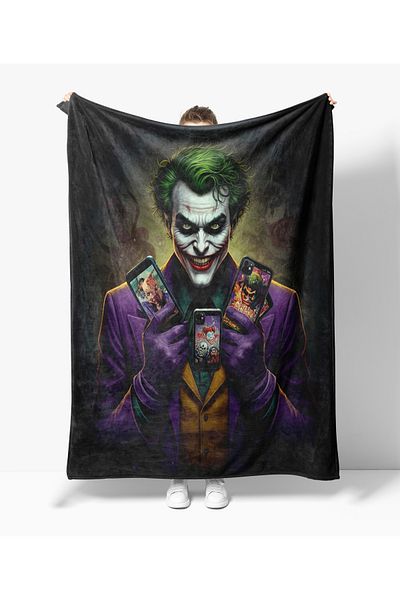 Erays Home Joker Pattern Printed Fleece Blanket Tv Blanket Teen Fleece Blanket