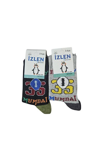 LiderMarketing İzlen Brand 3-4 Years Old Boy Socks 12 Pairs Mixed Colors
