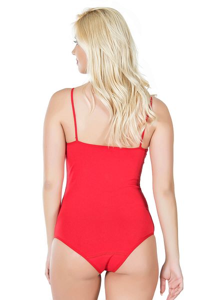Fily Front Lace Embroidered Cotton Fabric Thin Strap Snap Fastener Body Undershirt