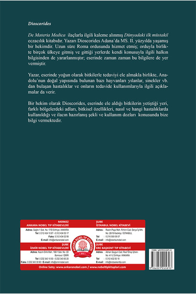 Ankara Nobel Tıp Kitapevleri Ankara Nobel Tıp Kitabevleri Materia Medica Dios Corides