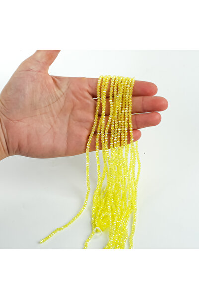 yfhobi 1 Dizi (145-155 Adet) - 2 mm Yassı Kristal Cam Boncuk Dizisi Şeffaf Ja...