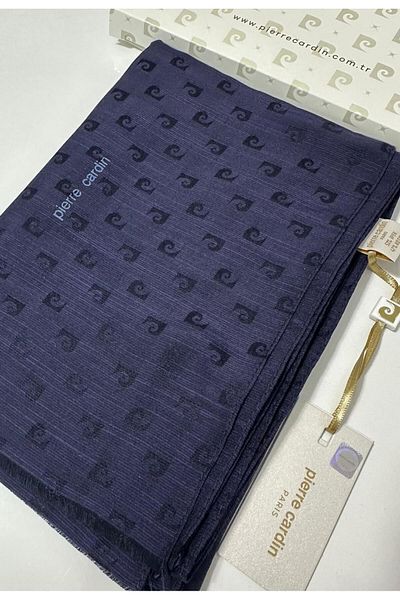 Pierre Cardin Σκούρο Navy Blue Logo Σάλι Ipocoton Jacquard Etol - 8934985-921
