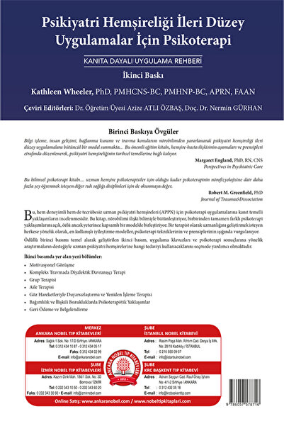 Ankara Nobel Tıp Kitabevi Ankara Nobel Tıp Kitabevleri Psikiyatri Hemşireliği Ileri Düzey Uygulamalar Için Psikoterapi Kanıta