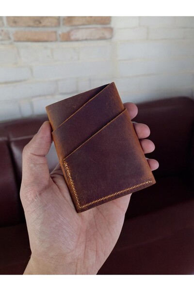 TeriArte حامل بطاقات حلزوني من الجلد الطبيعي، حامل بطاقات من الجلد الطبيعي، ح...