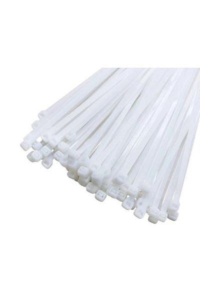 KSN مشبك كابل بلاستيك أبيض 7.6x550 ملم - 100 قطعة