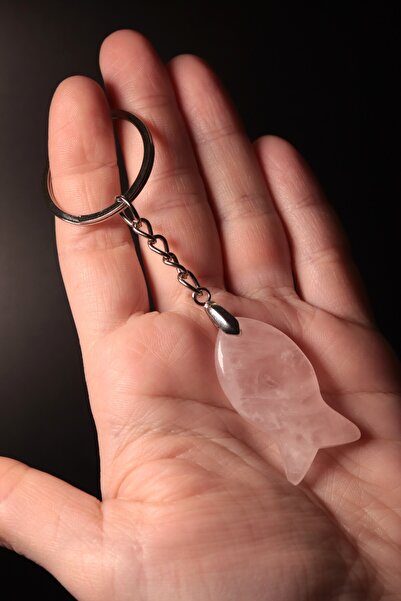 CessNova Sertifikalı Doğaltaş Balık Şeklinde Anahtarlık Özel Kesim (Bereket V...