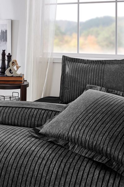 Özdilek Noir Double Fitted Sheet Duvet Cover Set