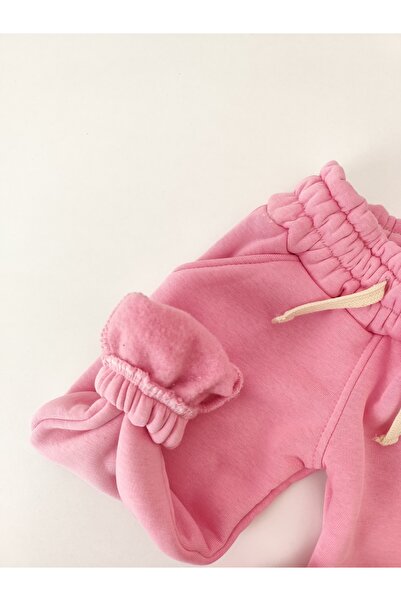 pour la riviere Kız Erkek Yüksek Bel Organik Pamuklu Lastikli İçi Şardonlu Kı...