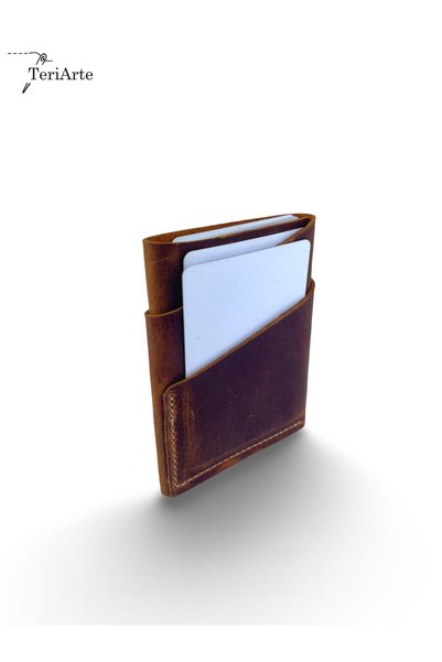TeriArte Genuine Leather Spiral Card Holder, Genuine Leather Card Holder, Real Leather Card Holder, Gift Card Holder