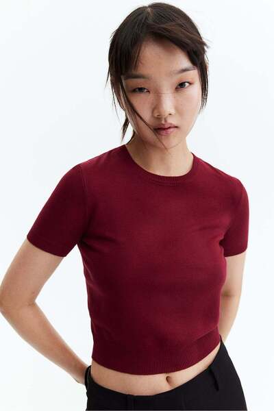 H&M تي شيرت محبوك بشكل جيد