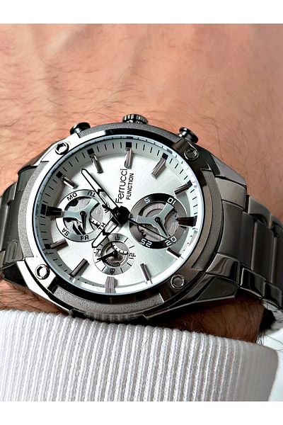 Ferrucci Function Function Smoke Color 3 Atm Waterproof Steel Cord Men's Wristwatch