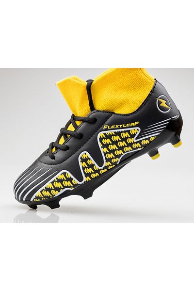 JOJO KIDS Cizme de fotbal unisex pentru copii - șosete pentru podea pentru covor, teren și iarbă, șireturi ornamentale, flexibile, pantofi de fotbal