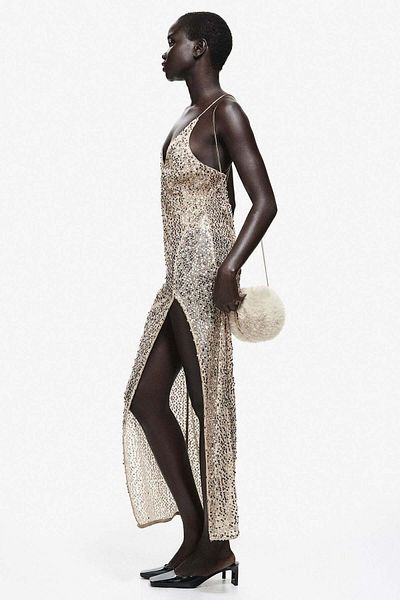 H&M Sequined net dress