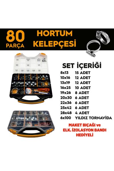 Site Hırdavat 80 Pieces Hose Clamp Set