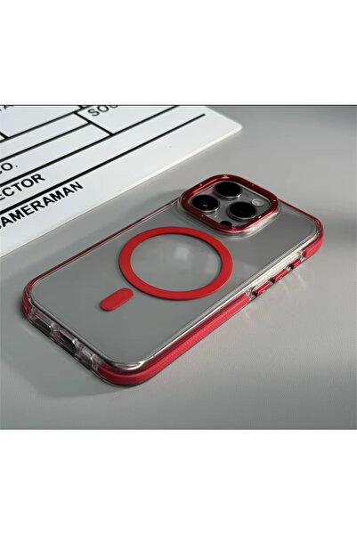 DGN İphone 15 Pro Uyumlu Kılıf Magsafe Özellikli Kamera Çerçeve Korumalı Darb...