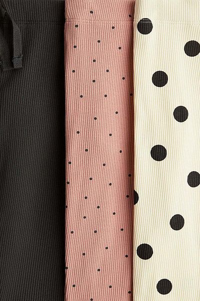 H&M 3-pack ribbed cotton leggings