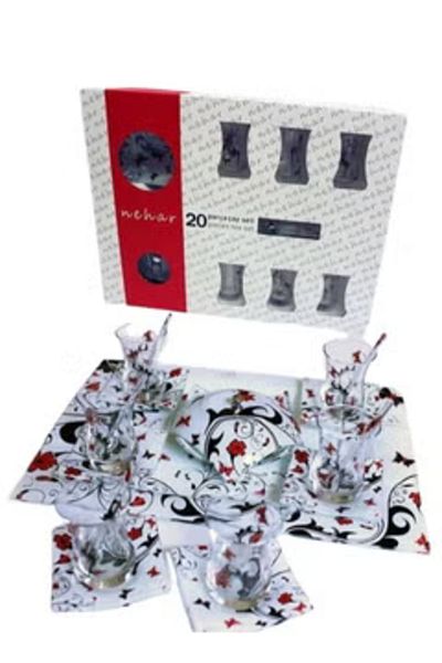 Nehar Glass Tea Set Cup for 6 Persons