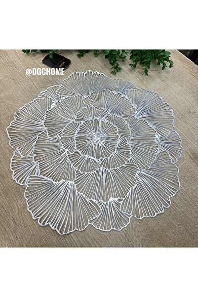 DGCHOME Yuvarlak 6 lı Silver Amerikan Servisi - 38 cm