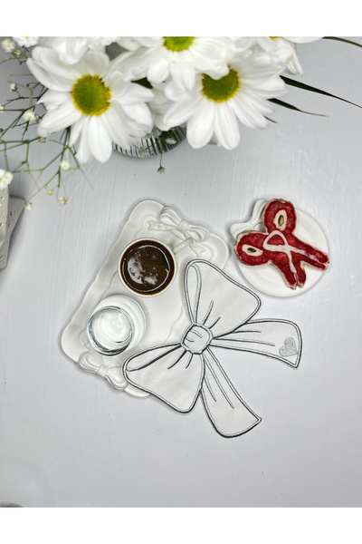 decofav Șervețel de cocktail brodat în formă de panglică gri argintiu 1 bucat...