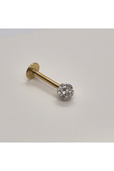 Set Paslanmaz Çelik Parlak Zirkon Taşlı Tragus Küpe ( Çap: 4 mm )