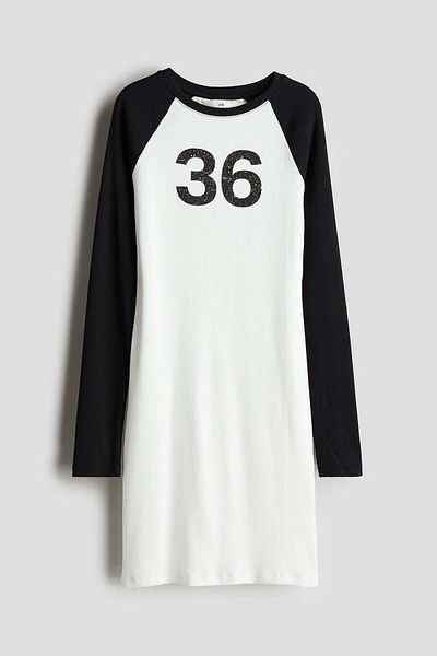 H&M Printed raglan-sleeved dress