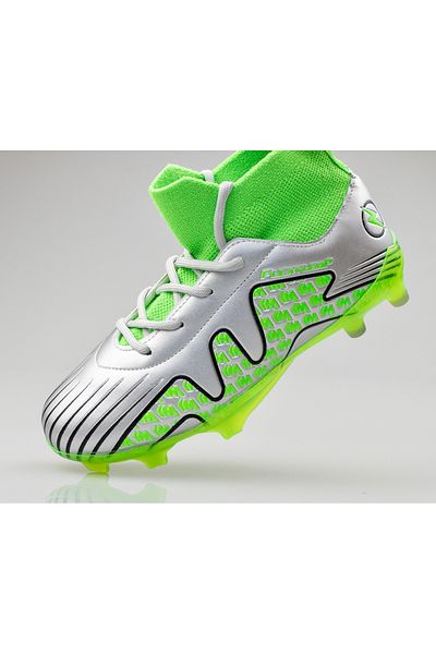 JOJO KIDS Cizme de fotbal unisex pentru copii - șosete pentru podea pentru covor, teren și iarbă, șireturi ornamentale, flexibile, pantofi de fotbal