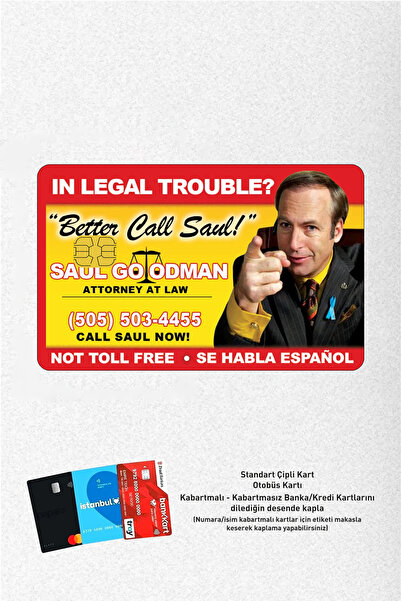 Huggy Craft Better Call Saul Kartvizit Kredi Kartı & Akbil Sticker Kaplama (Y...