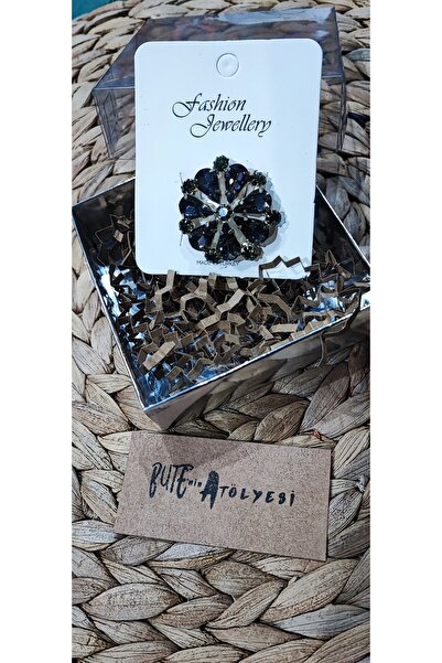 Butenin Atölyesi Kadınlar günü hediyesi, zirkon taşlı broş, yaka iğnesi, 1 adet