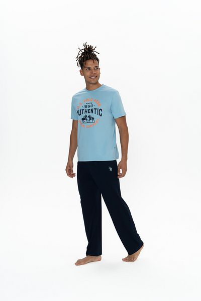 U.S. Polo Assn. Ανδρικό, Αδειοδοτημένο, USPA, 100% Βαμβάκι, (Μπλε), Σετ Πιτζάμες