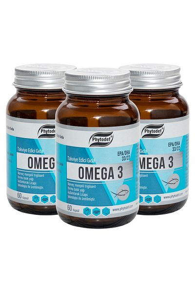 Phytodef Omega 3 Licaps - 500mg Norwegian Origin Fish Oil, 60 Capsules/pcs X3