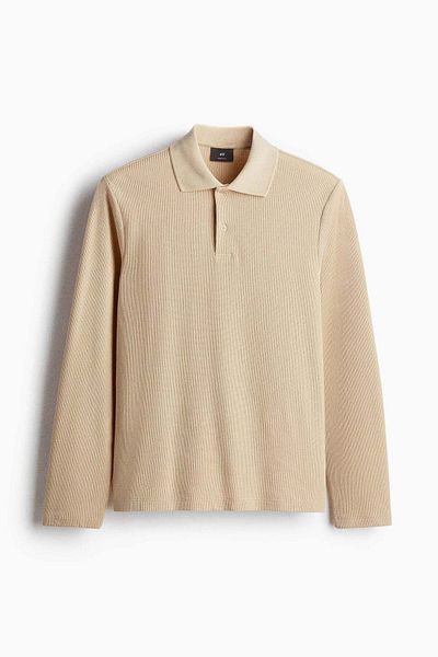 H&M Regular Fit Ribbed polo shirt