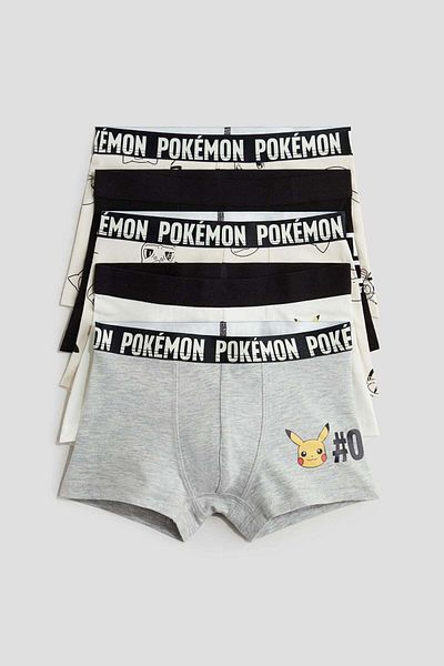 H&M 5-pack print-motif cotton boxer shorts