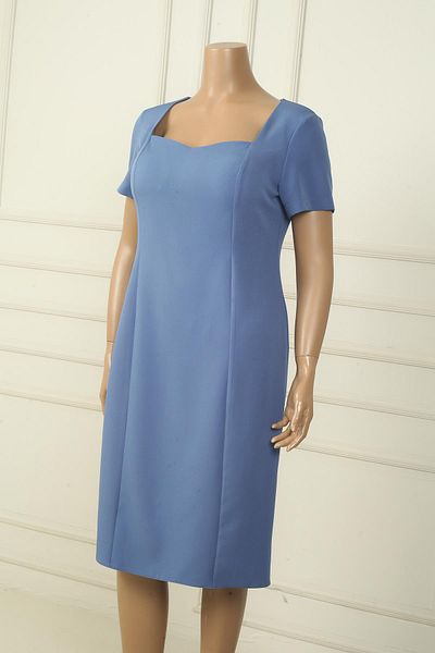 By Saygı Women's Half Sleeve Lined Plus Size Crepe Dress