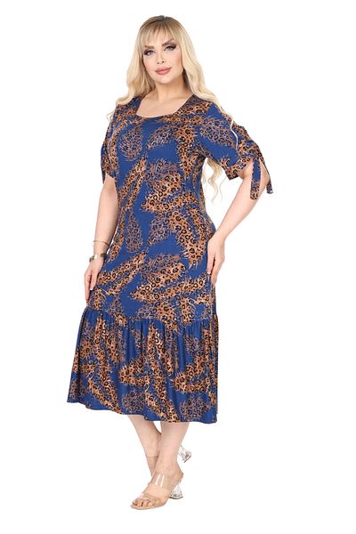 MELSAY Γυναικείο τετράγωνο γιακά κοντό μανίκι Navy Blue Spike μοτίβο μανίκια με κορδόνι με κορδόνια σε μεγάλο μέγεθος