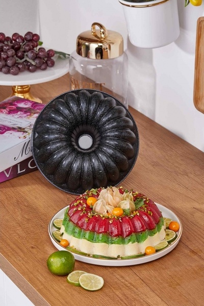 Eda Asya Granit Döküm Kek Kalıbı Sık Dilimli Kek Kalıbı 26 cm