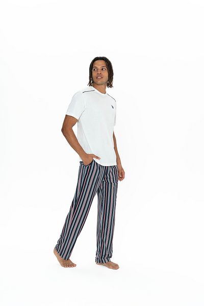 U.S. Polo Assn. Men'S, Licensed, Uspa, 100% Cotton, (Ecru), 3-Piece Pajamas