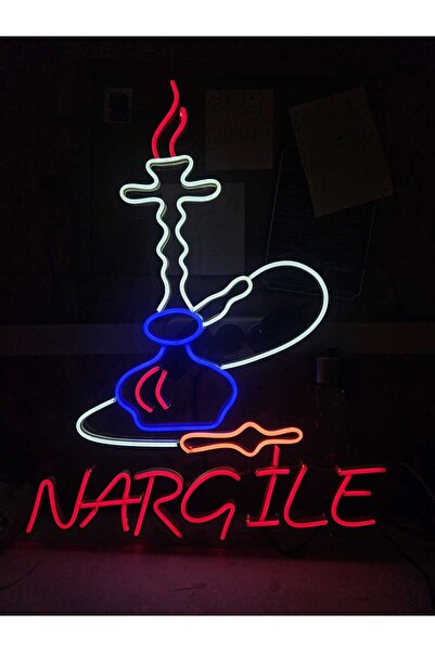 En Güzel Günde Nargile Neon Led Işıklı Dekoratif Duvar Aydınlatması 45*65 Cm