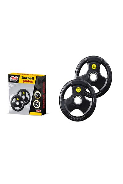 Body Builder Hand Grip Rubber Coated Barbell Plate50Mm 10Kg 38-1171