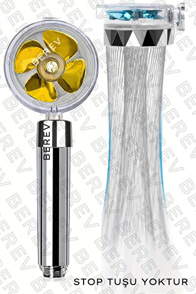 Berev Duş Başlığı Turbo Basınçlı Ayarlanabilir Su Tasarrufu 360 Döner