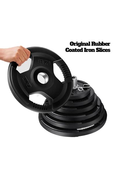 Body Builder 15Kg Barbell Platehand Grip Rubber Coated 50Mm  38-1183
