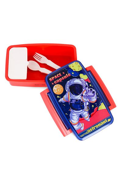 NovaKids Nova Kids Bento Lunch Box with Spoon & Fork - Astronaut Blue