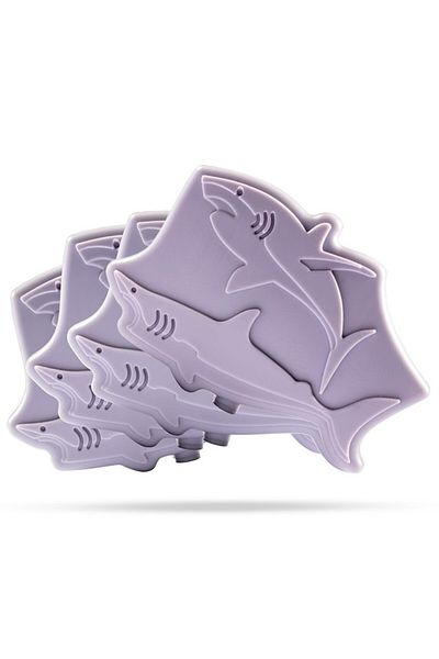 Eazy Kids Eazy Kids Set of 4 Shark Reusable Hard Ice Packs for Lunch bags - Purple