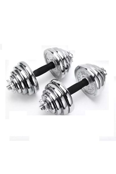 Body Builder Chrome Dumbell Set 15Kg-38-1121