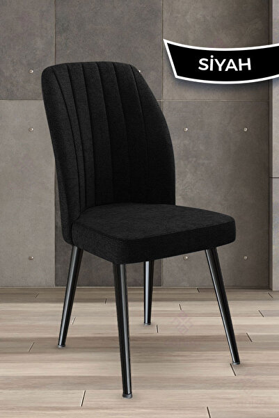 Canisa Platinum Serisi Üst Kalite Yemek Odası Sandalyesi Metal Siyah İskeletl...