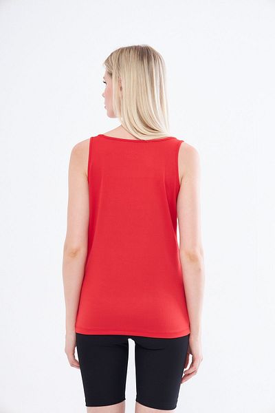 Moda Işık Red Color Brush Printed Thick Strap Athlete Undershirt