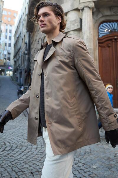 Danger Férfi Fit Mold bézs Trench kabát