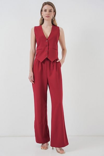 Bigdart 6709 Set vestă și pantaloni pentru femei model Claret Red