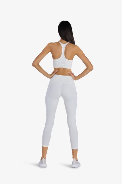 YesEco Women’s  White Activewear High-Support Y-Back Padded Sports Bra | Recycled Fabric |
