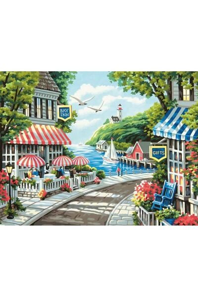 OZN AKSESUAR Boyama Kağıdı Sayılarla Boyama Seti Boya ve Fırça Dahil (Kasnaks...